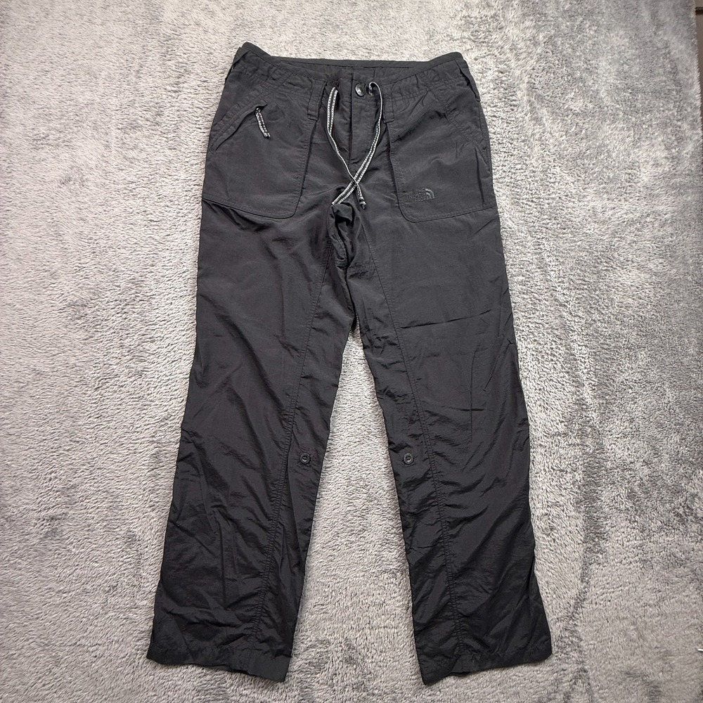 Vintage Y2K The North Face Womens Hiking Pants 6 Black Roll Up Leg 100% Nylon
